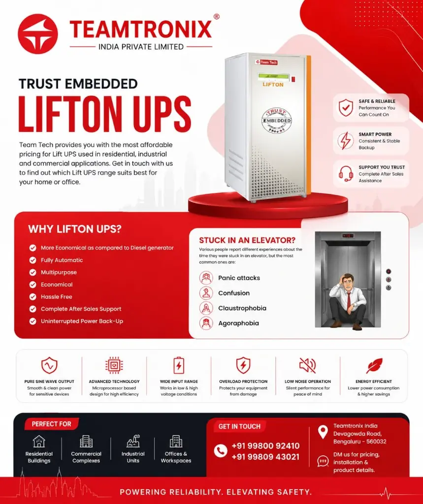 Team Tech Lifton UPS for elevators